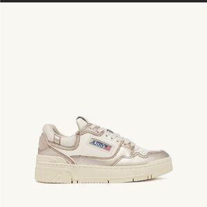 AUTRY CLC LOW SNEAKERS IN PLATINUM LEATHER AND SUEDE size 38